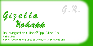 gizella mohapp business card